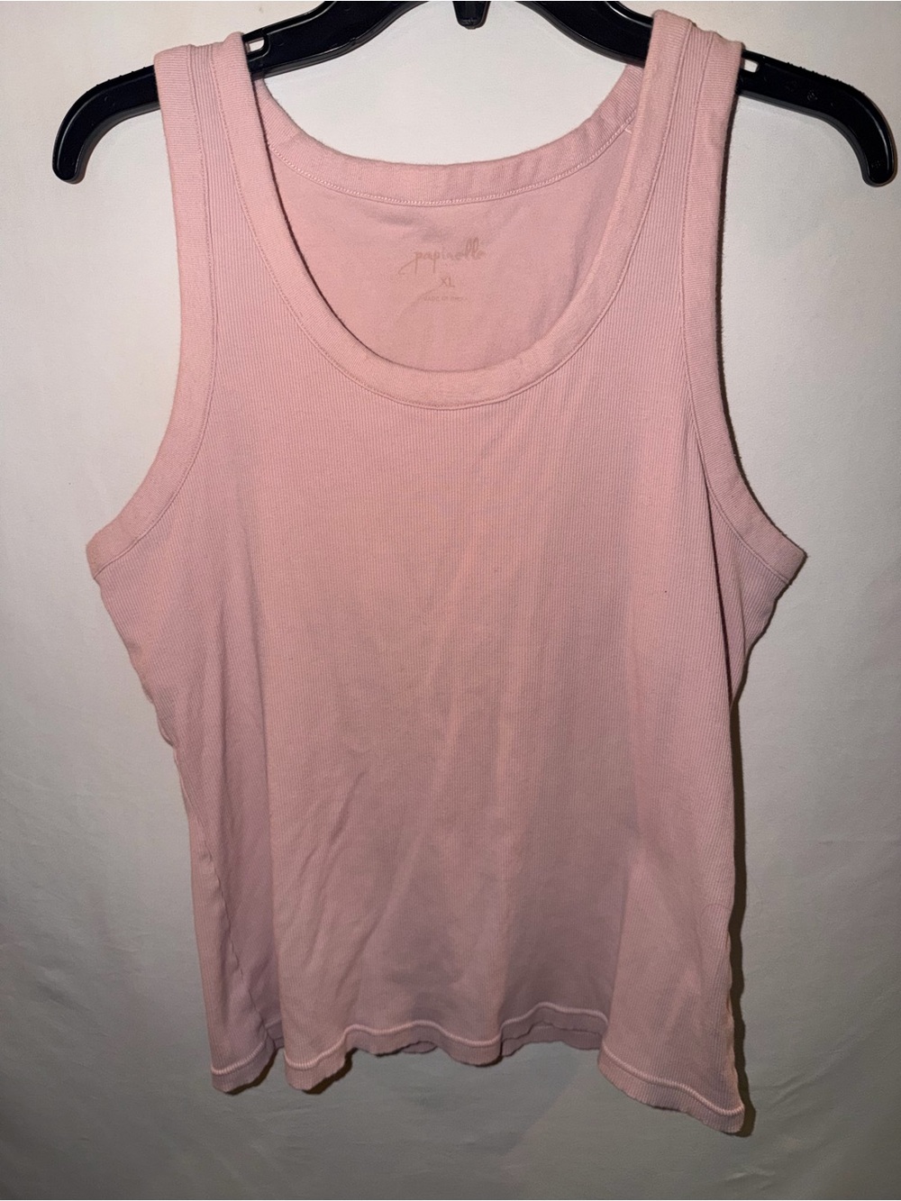 Light Pink Ribbed Tank Top - Women's Everyday Scoop Neck